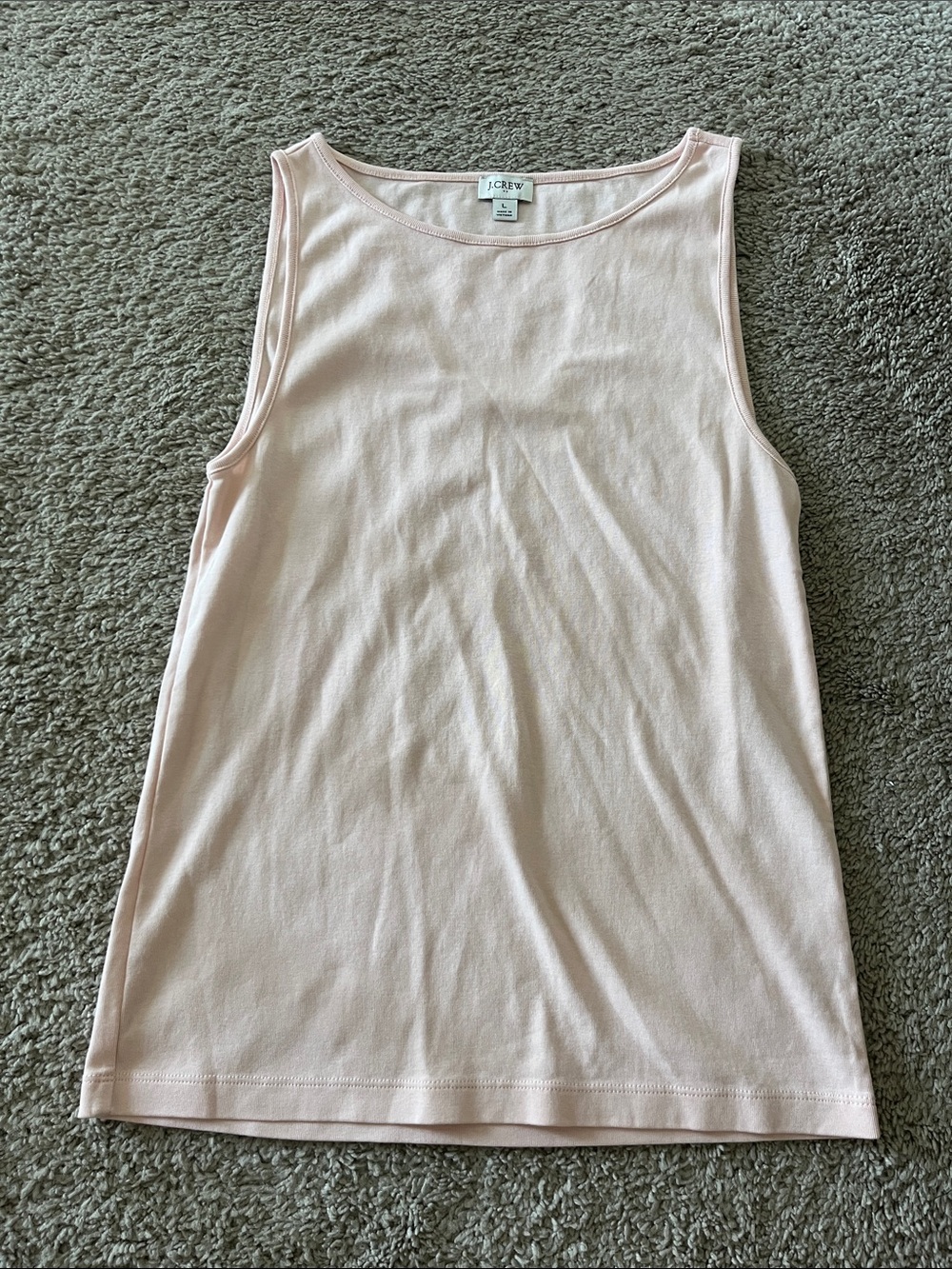 J. Crew Pale Pink Cotton Scoop Neck Tank